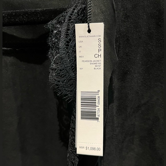 Ellie Tahari Pearson Black Suede Jacket - Picture 3 of 6